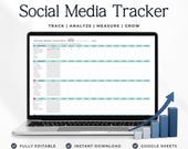 Social Media Analytics Tracker Spreadsheet, Google Sheets Social Media Tracker, Monthly Growth Template for Instagram TikTok YouTube P3