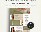 Holistic Coach Flyer Template, Digital Download Canva Design, Wellness Marketing Business Brochure, DIY Template, Healthy Eating Print P1