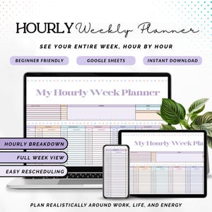 Planificador semanal por horas, calendario de bloques de tiempo, horario semanal de Google Sheets, planificador editable hora por hora para semanas ocupadas P3