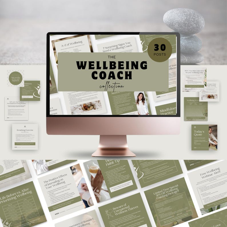 Wellbeing Instagram Templates, Editable Social Media Posts for Health ...