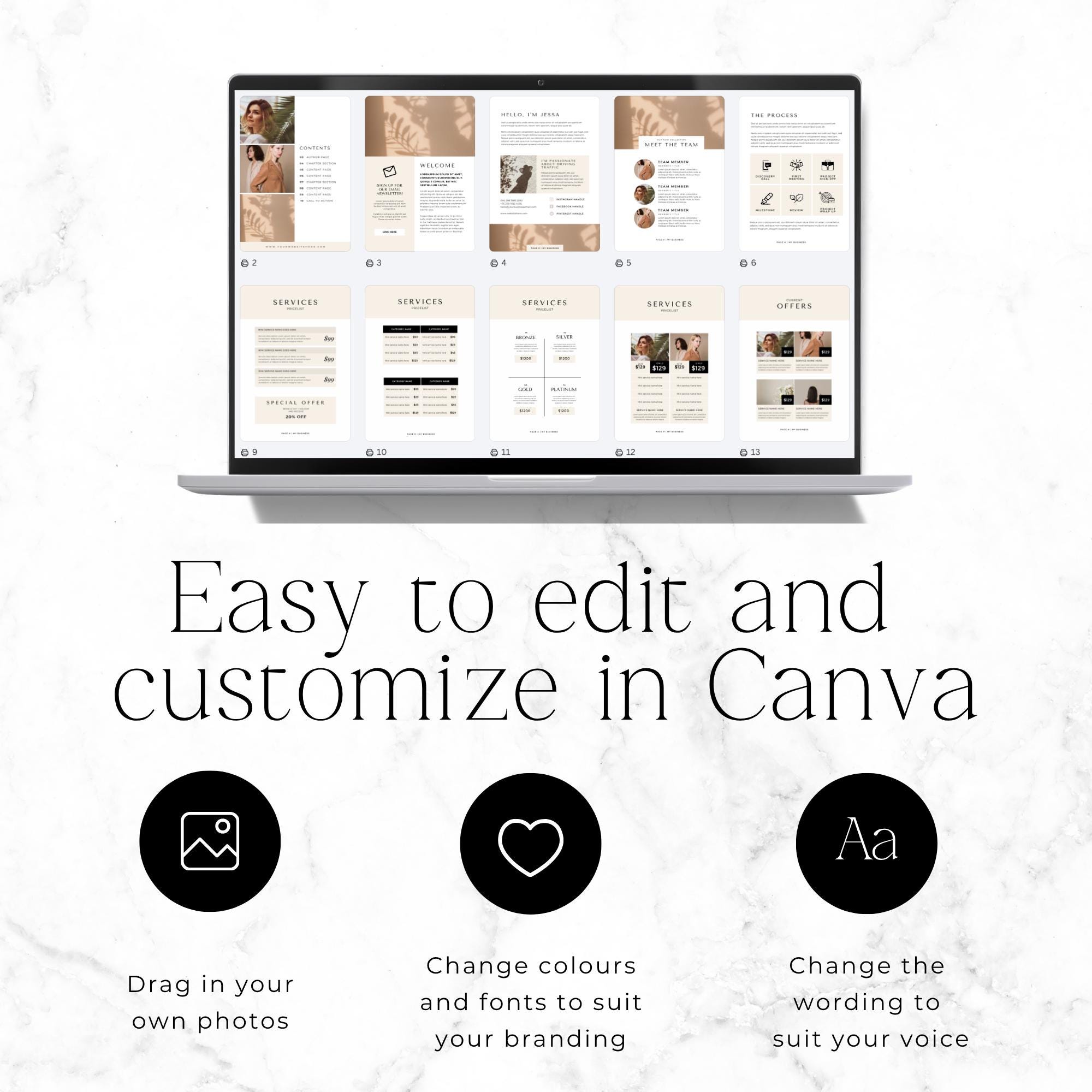Virtual Assistant Services Guide Template, Canva VA Pricing Guide ...