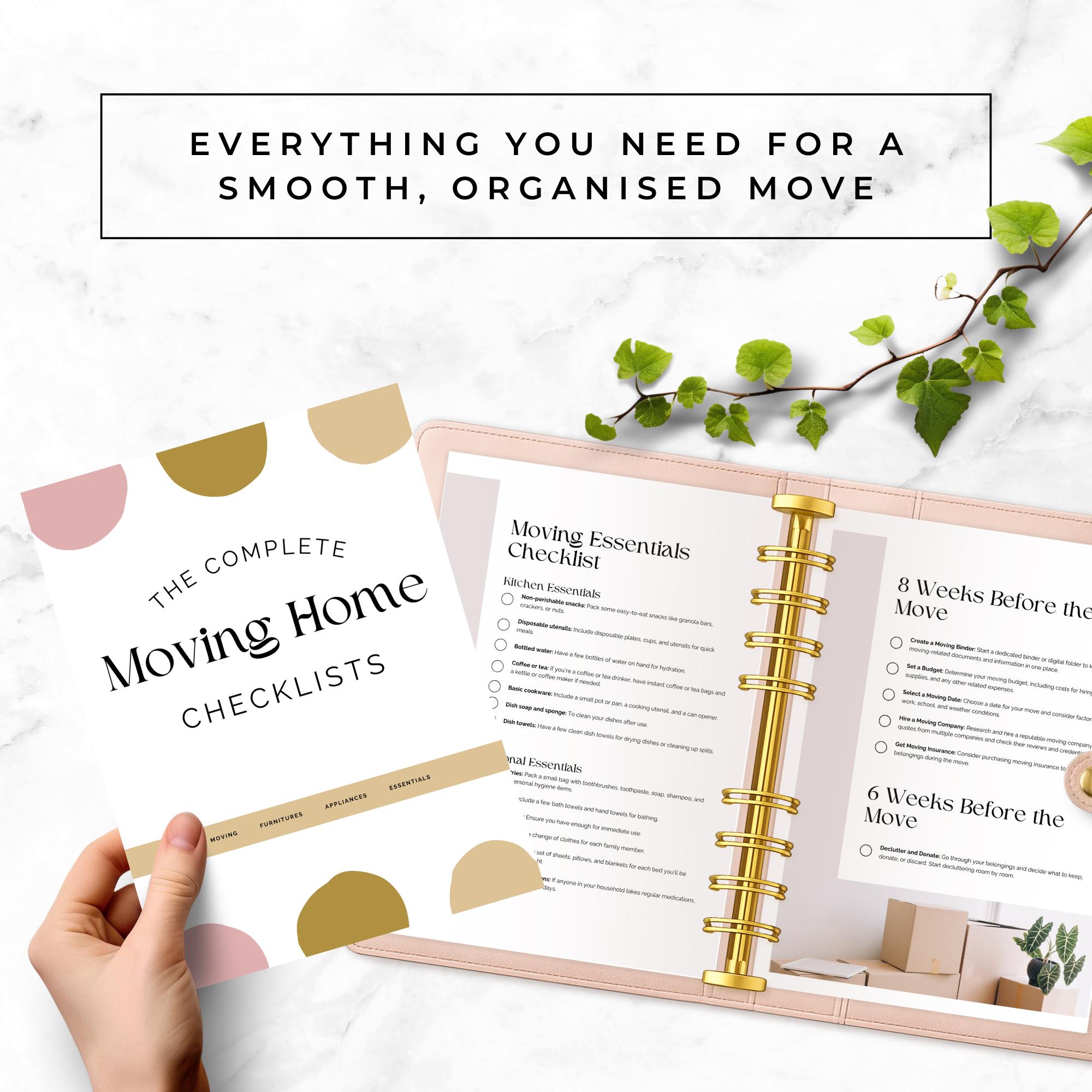 Printable Moving House Checklist PDF | Home Relocation Planner, to Do ...