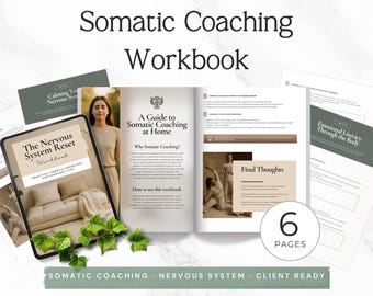 Cahier d'exercices de coaching somatique pour thérapeutes, feuilles de travail sur la régulation du système nerveux, bien-être émotionnel face au client Canva PDF P2