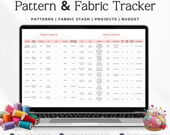 Sewing Inventory Spreadsheet | Fabric Inventory Tracker | Sewing Pattern Spreadsheet | Fabric Stash Log | Excel Sewing Organizer