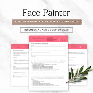 Editable Face Painter Liability Waiver Template | Printable Canva Consent Form for Parties, Festivals & Face Painting Businesses Phase 3