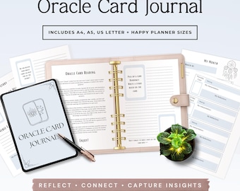 Orakelkortsjournal för dagliga läsningar, tarotreflektionssidor, skuggarbetsplanerare, andlig journal PDF fas 4