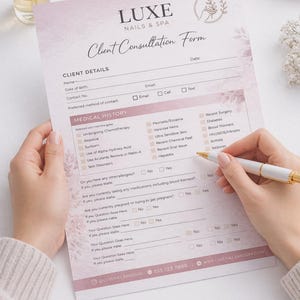 nail salon consent form template printable
nail technician client aftercare instruction sheet