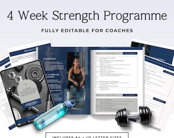 Personal Trainer Workout Plan Template, 4 Week Strength Program Canva, Client Training Plan PDF, Fitness Coaching Tool P2