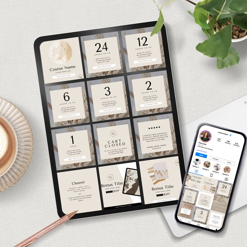 branding templates for online businesses
content planner for course marketing