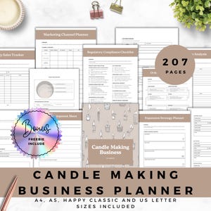 Kerzenherstellung Business Planer druckbares PDF für Small Business Inhaber | Wax Melt Marketing Arbeitsblätter | Kerze Verkäufer Organizer Bundle