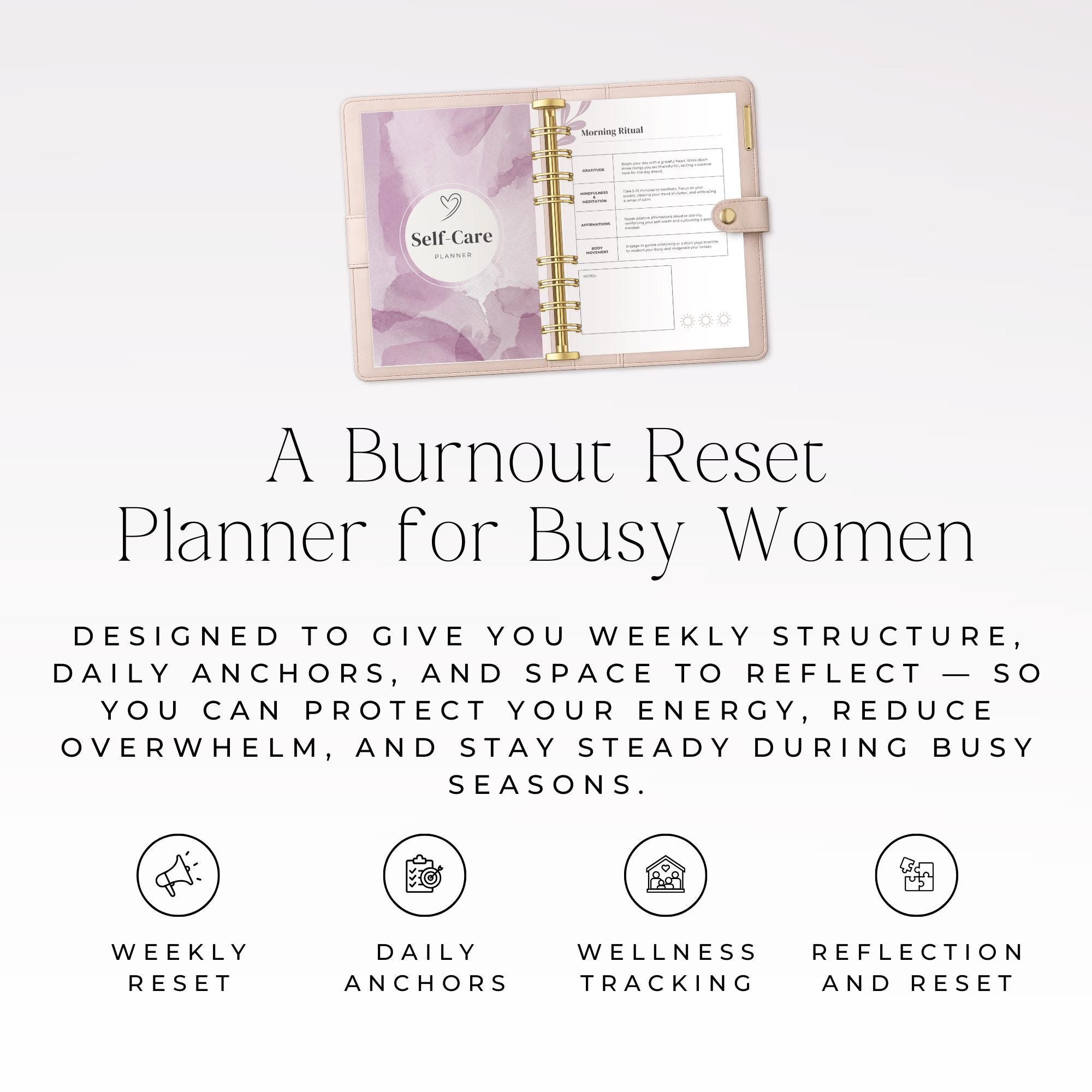 Weekly Reset Planner for Overwhelmed Moms, Self Care Printable PDF ...