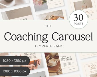 Instagram Carousel Templates Canva, Neutral Social Media Posts for Coaches, Wellness Brands & Service Providers Sprint 1