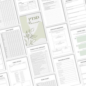 mental health planner printable for anxiety and ptsd
cbt thought record worksheet printable trauma journal
