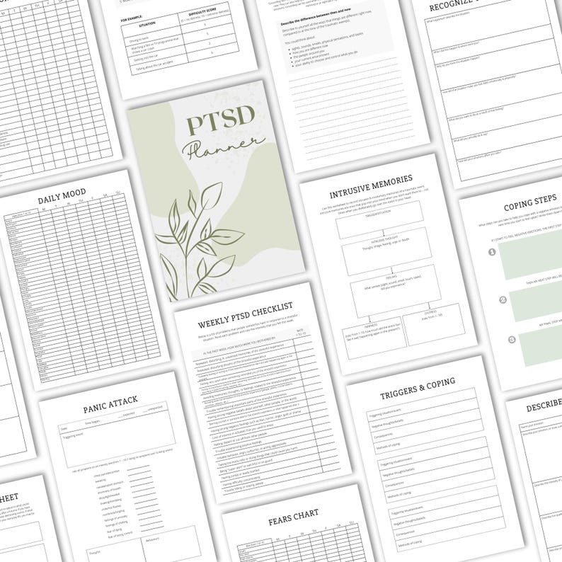mental health planner printable for anxiety and ptsd
cbt thought record worksheet printable trauma journal