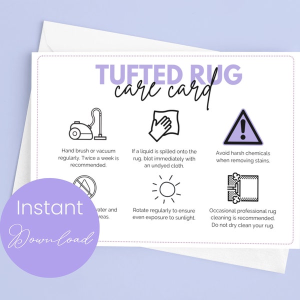 Care Instructions for Rug Etsy