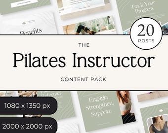 Pilates Instagram Templates, Pilates Social Media Canva Kit, Wellness Coach Content Bundle for Studios Sprint 1