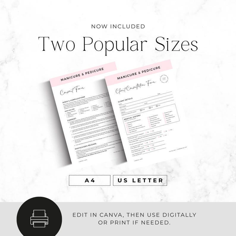 nail technician client intake forms pdf
manicure pedicure treatment record template