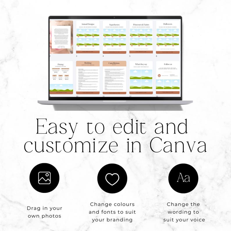 face painter booking and pricing guide template
event entertainer portfolio template for face painters