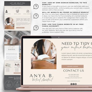 Virtual Assistant Website Template Canva, Beginner VA Website, Editable ...