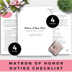 Matrone der Ehre Checkliste | Hochzeitsplaner Printable MOH Aufgaben & Aufgabenliste | Brautparty und Bachelorette Anleitung Hochzeit Party Veranstalter