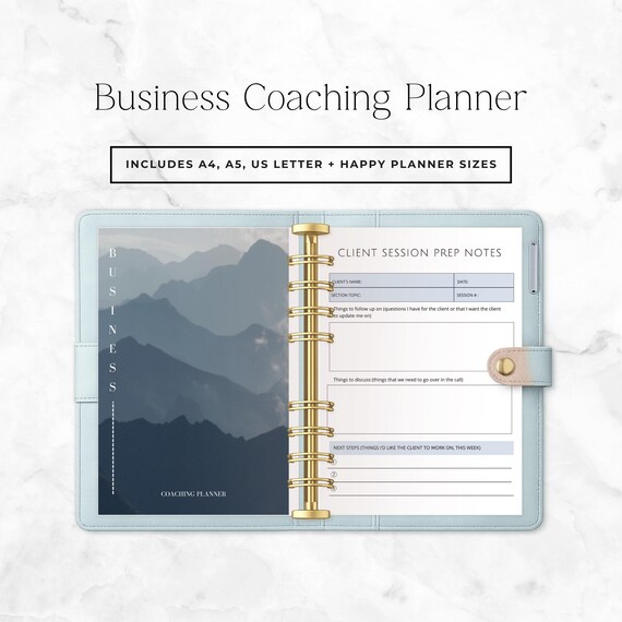 Business Coaching Planner Printable, Client Session Planner, Coaching Templates PDF, Life Coach Workbook, Client Tracker System P4
