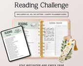 Reading Challenge Printable, 100 Book Challenge Tracker PDF, Reading Log and Reading Goal Digital Download Phase 3