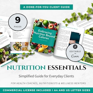 Health Coach Canva Template, Editable Food Guide, Wellness and Nutrition Resources for Coaches and Clients, Client Onboarding Template