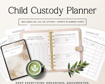 Child Custody Planner, Co-Parenting Calendar, Divorce Organizer, Child Support Tracker, Visitation Log, Printable PDF P2