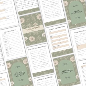important information organiser printable for family and records
final wishes workbook printable for documents and key contacts
