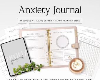 Printable Anxiety Journal for Women, Anxiety Workbook PDF, Trigger and Behavior Pattern Tracker, CBT Self Reflection Planner P4