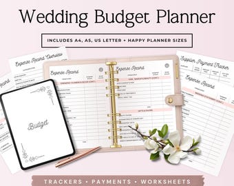 Wedding Budget Planner Printable, Bridal Planner PDF, Wedding Checklist Binder, Expense Tracker, Instant Download Sprint 1