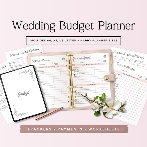 Wedding Budget Planner Printable, Bridal Planner PDF, Wedding Checklist Binder, Expense Tracker, Instant Download Sprint 1