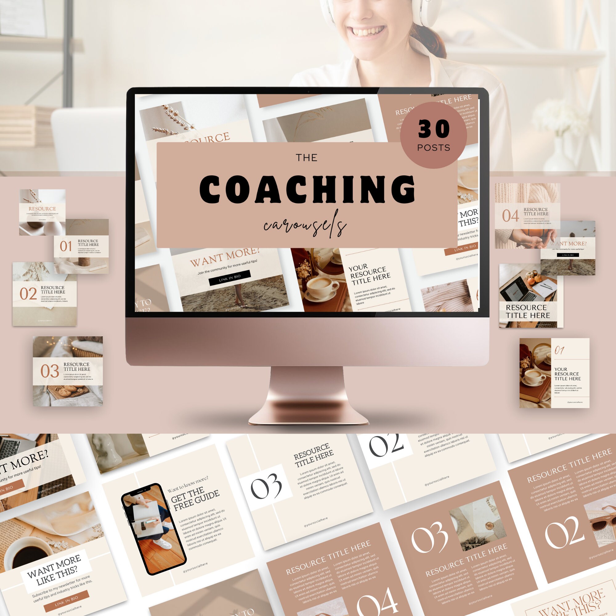 Coaching Instagram Carousel Posts, Editable Canva Templates for Social ...