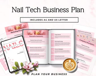 Nail Salon Business Plan Template, Editable Canva Business Planner, Nail Tech Startup Guide, Beauty Business Strategy, Sprint