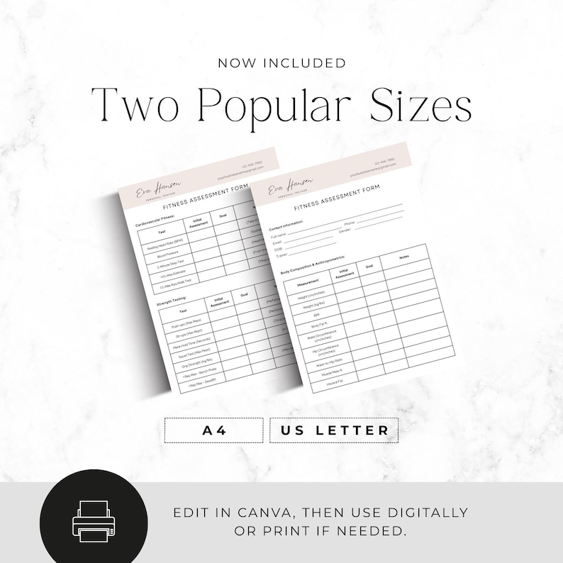 fitness client assessment template for trainers
personal training fitness testing worksheet