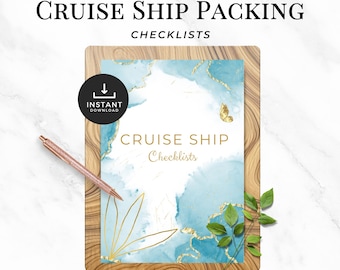 Printable Cruise Packing Checklist, First Time Cruise Packing List PDF, Minimal Planner for Pre Cruise Planning Last Minute Packing Sprint 1
