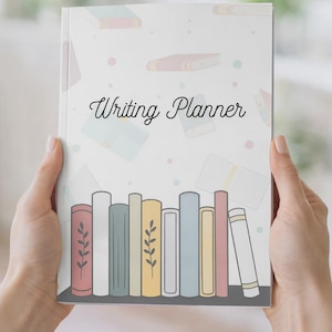 writing planner printable pdf for authors and novel writers
book writing planner with plot and character development pages