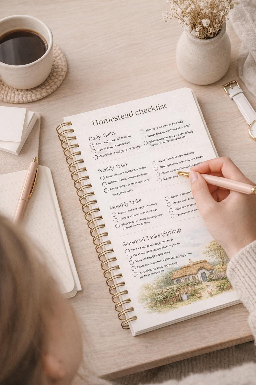 Homestead Checklist Printable, Daily Weekly Seasonal Farm Tasks ...