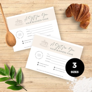 Bewerkbare Bakkerij Cadeaubon Bundel Taart Bedrijfssjabloon Afdrukbare Bakkerij Voucher Sjabloon Taart Cadeaubon Bakkerij Coupon Canva