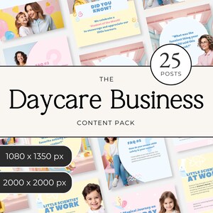 Daycare Social Media Templates | Daycare Social Media Posts | Childcare Posts | Preschool Social Media | Nursery Social Media Kit