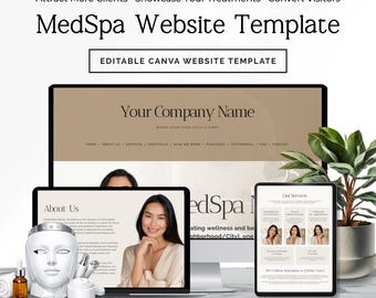 MedSpa Website Template | Canva Website Template | Esthetician Website | Nurse Injector Website | Beauty Business Website | Aesthetic Clinic