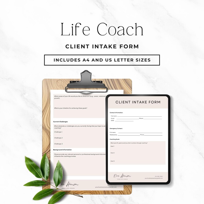Life Coach Intake Form Canva Template, Client Onboarding System for ...