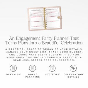 engagement party guest list and budget tracker
printable engagement party checklist bundle