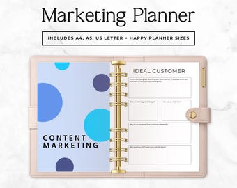 Marketing Planner Printable | Small Business Marketing Planner | Content Strategy Workbook | Campaign & SEO Planner | Sprint