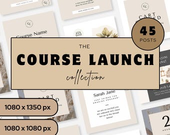 Course Launch Instagram Canva Templates for Coaches & Creators, Editable Social Media Bundle, Digital Marketing Kit for Online Programs