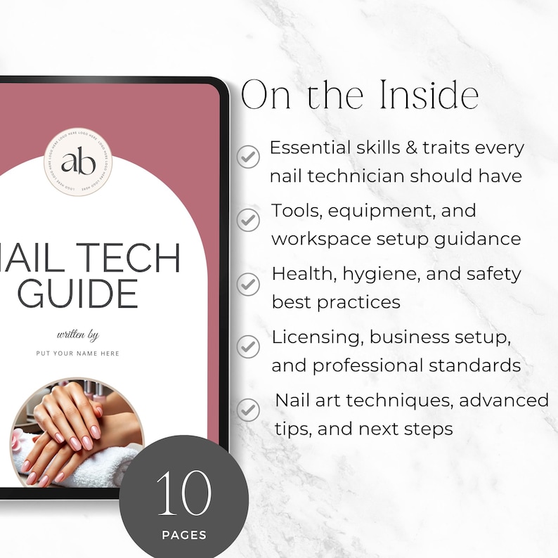 editable nail tech handbook for salon staff
nail technician onboarding guide for employees