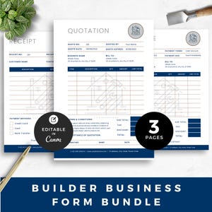 Bau Business Forms Vorlage Canva Bauherr Angebotsvorlage Bauprojekt Rechnung Bearbeitbar Bauträger Quittung Unternehmer Bundle
