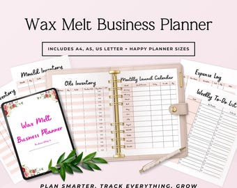 Wax Melt Business Planner, Inventory Tracker, Launch Planner, Scent Collection Organizer, Digital Small Business Printable PDF, Champion
