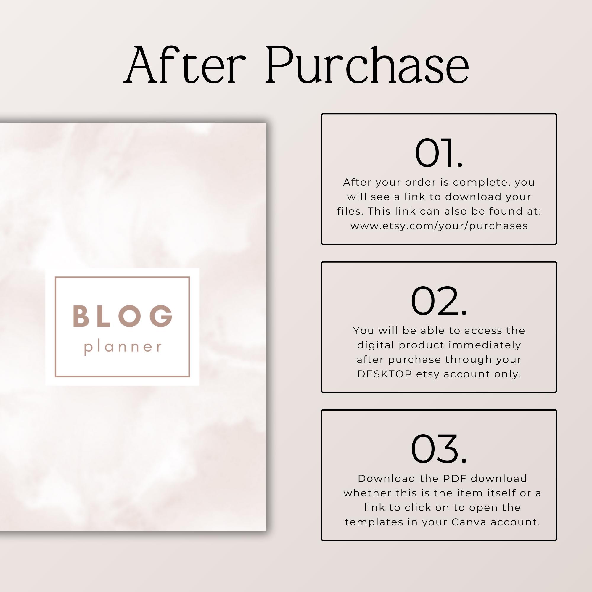 Blog Post Planner Printable, Blogging Planner PDF for Bloggers, Content ...