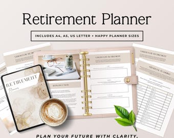 Retirement Planner Printable Workbook PDF, Financial Planning Binder, Budget & Savings Tracker, Retire Early Organizer Sprint 1